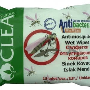 Törlőkendő nedves Aquella Clea Antibakteriális Antimosquito 15 kendő